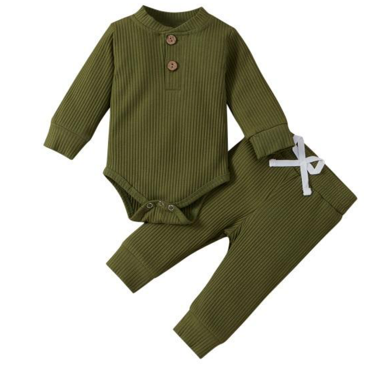 Little Eedie: Green Ribbed Cotton Baby Set - Shop Stylish Baby Wear ...